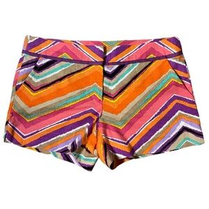 Trina Turk Corbin 2 Cotton Blend Chevron Textured Tailored Shorts Women’s US 14